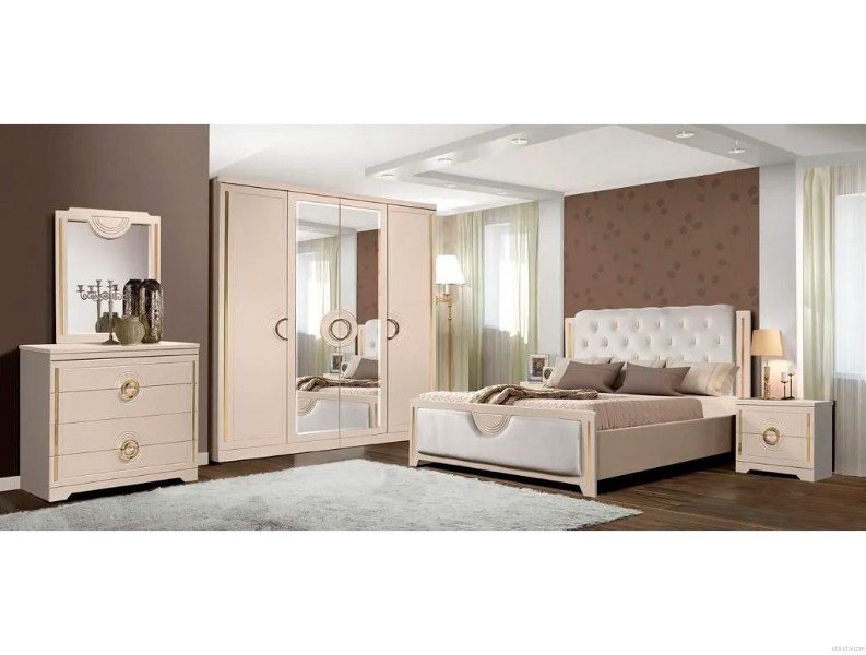 Слониммебель СПАЛЬНЯ БОДРУМ КАПУЧИНО (БЕЛОРУССИЯ) Комплект 6-ти дверный