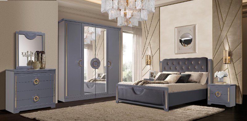 Слониммебель СПАЛЬНЯ БОДРУМ СЕРЫЙ (БЕЛОРУССИЯ) Комплект 6-ти дверный