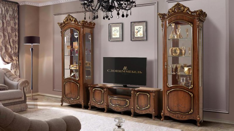 Слониммебель ГОСТИНАЯ ЭЛИЗА НОЧЕ РЕНУАР (БЕЛАРУСЬ) (Левая + Правая + ТВ)