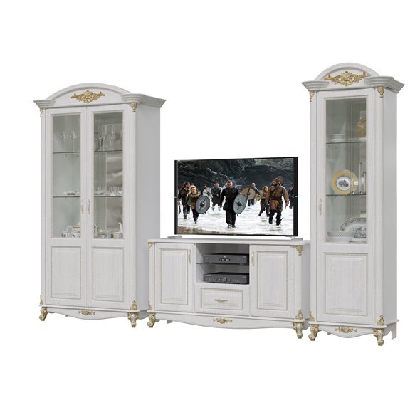 Мэри мебель Гостиная «Да Винчи» белая патина, вариант 3