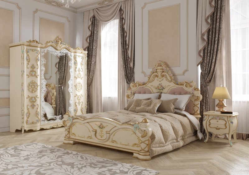 Мэри мебель Комплект 4-х дверный «Людовик» слоновая кость кракелюр