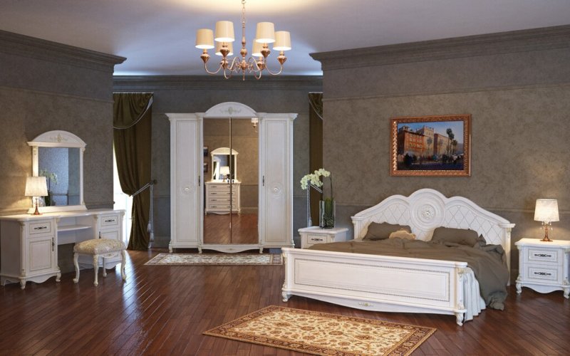 Мэри мебель Комплект 4-х дверный «Да Винчи» патина белая